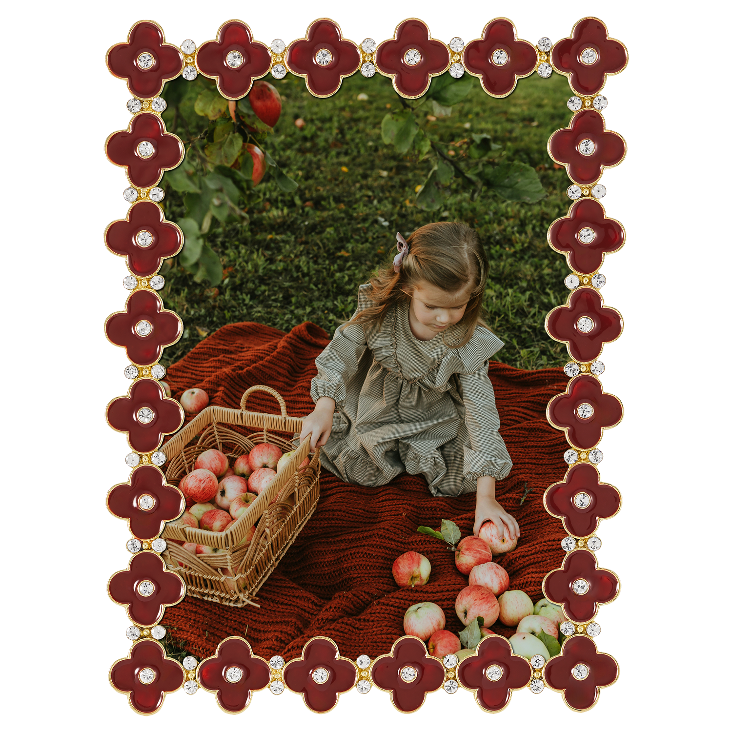 Gold Crimson Enamel Clover 5