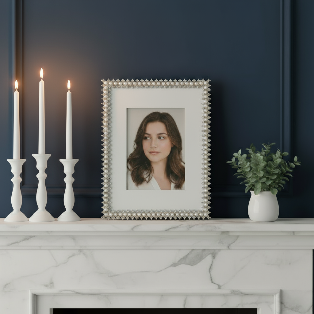 Crystal & Pearl Picture Frame - OLIVIA RIEGEL®