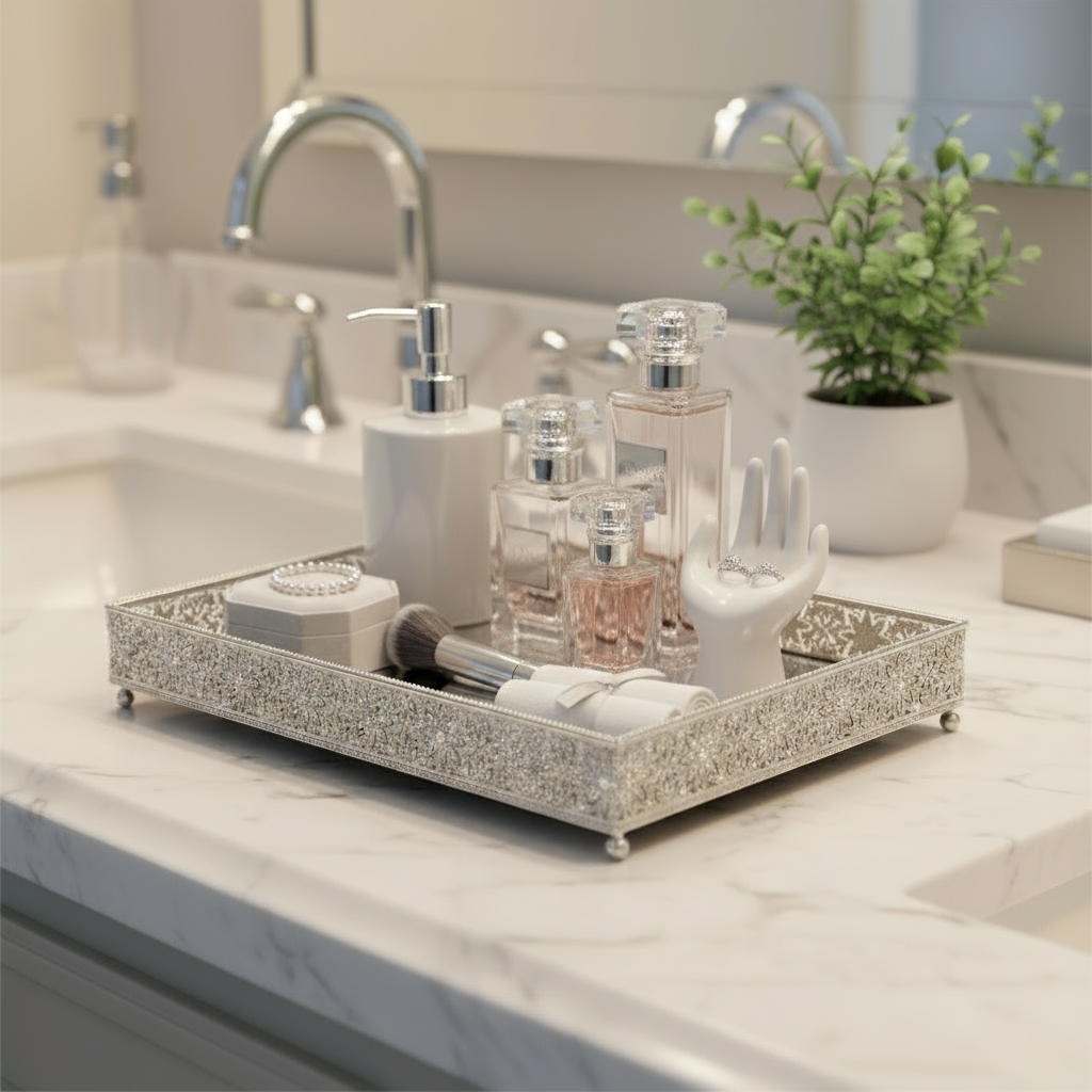 Large Windsor Beveled Mirror Vanity Tray | OLIVIA RIEGEL®
