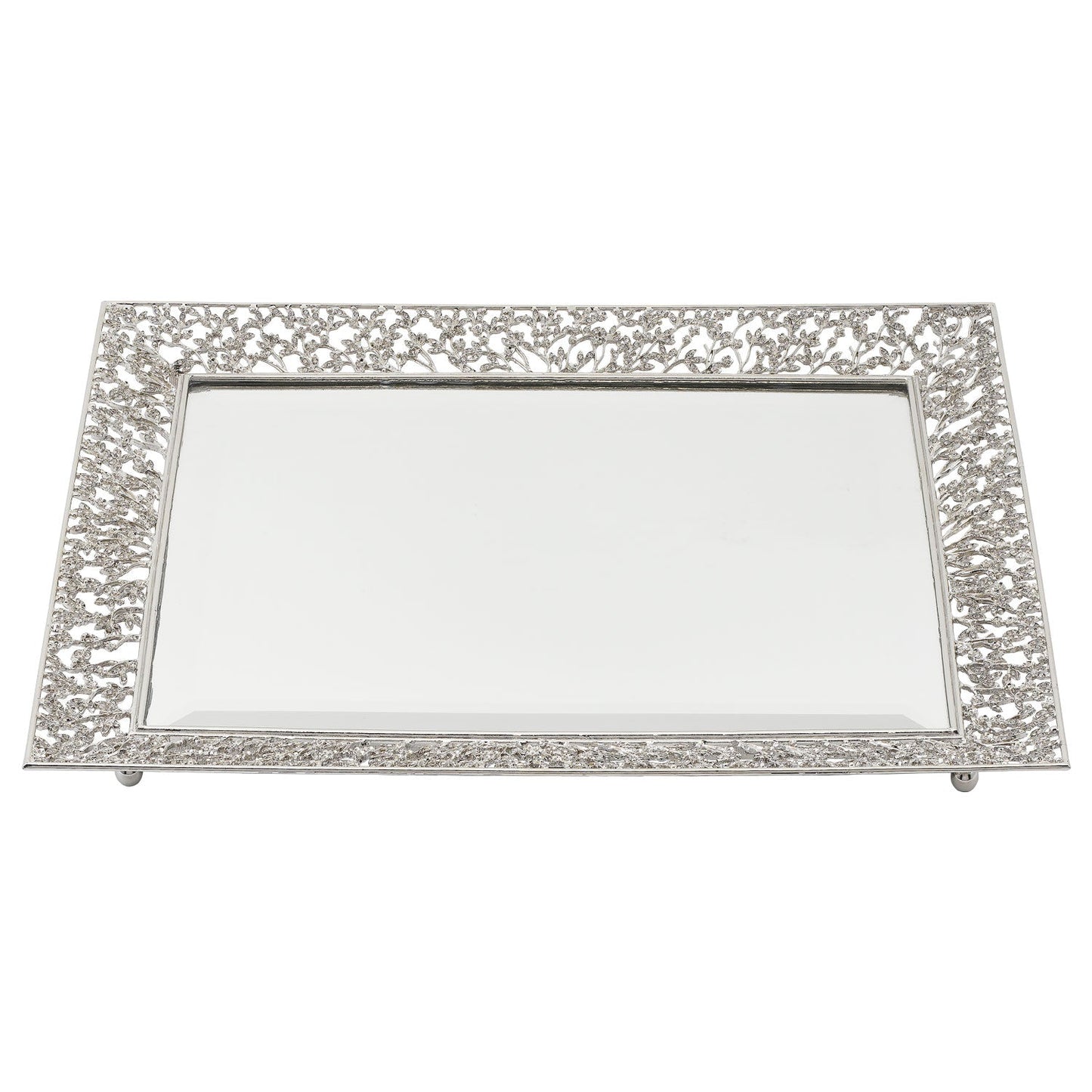 Isadora Beveled Mirror Tray - Silver - OLIVIA RIEGEL®