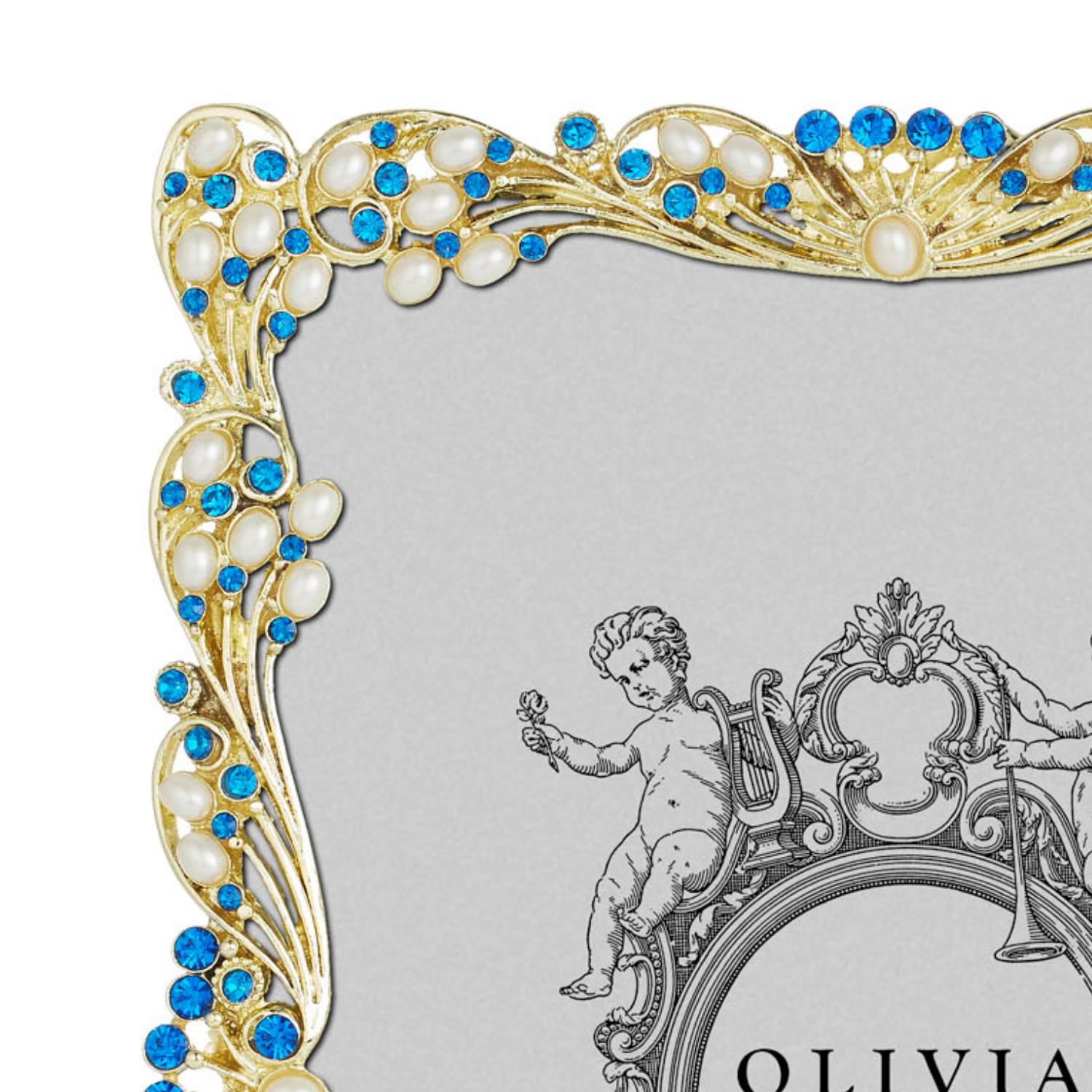 Audrey Picture Frame with Capri Blue Stones | OLIVIA RIEGEL®