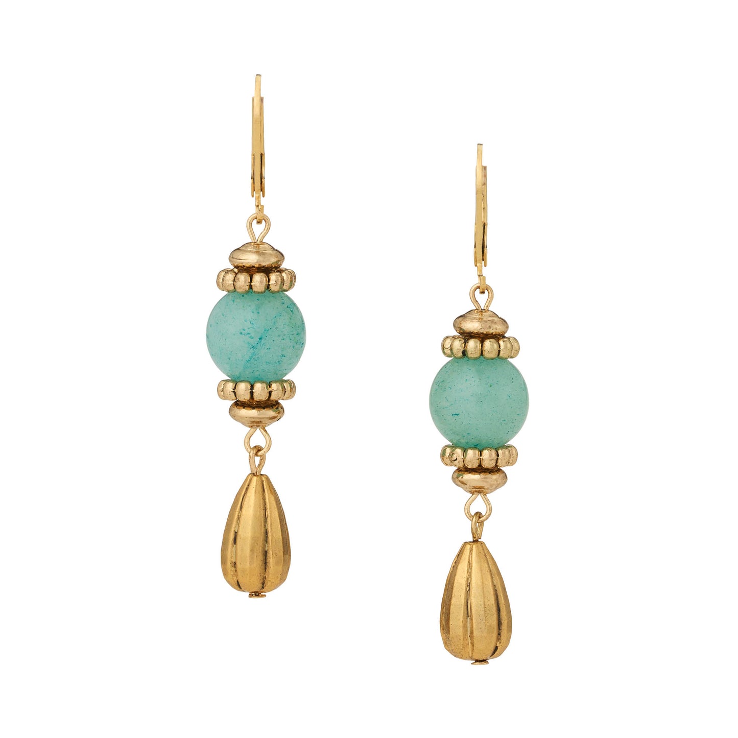 Gold Aventurine Teardrop Earrings - OLIVIA RIEGEL®