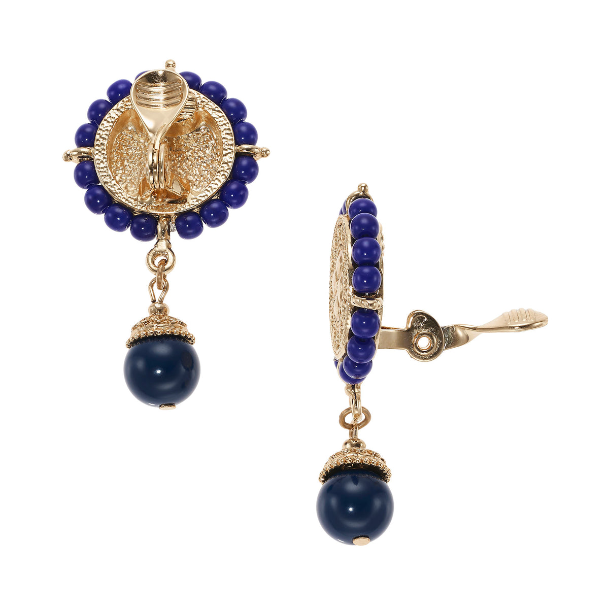 Back and side of Gold Medallion Earrings