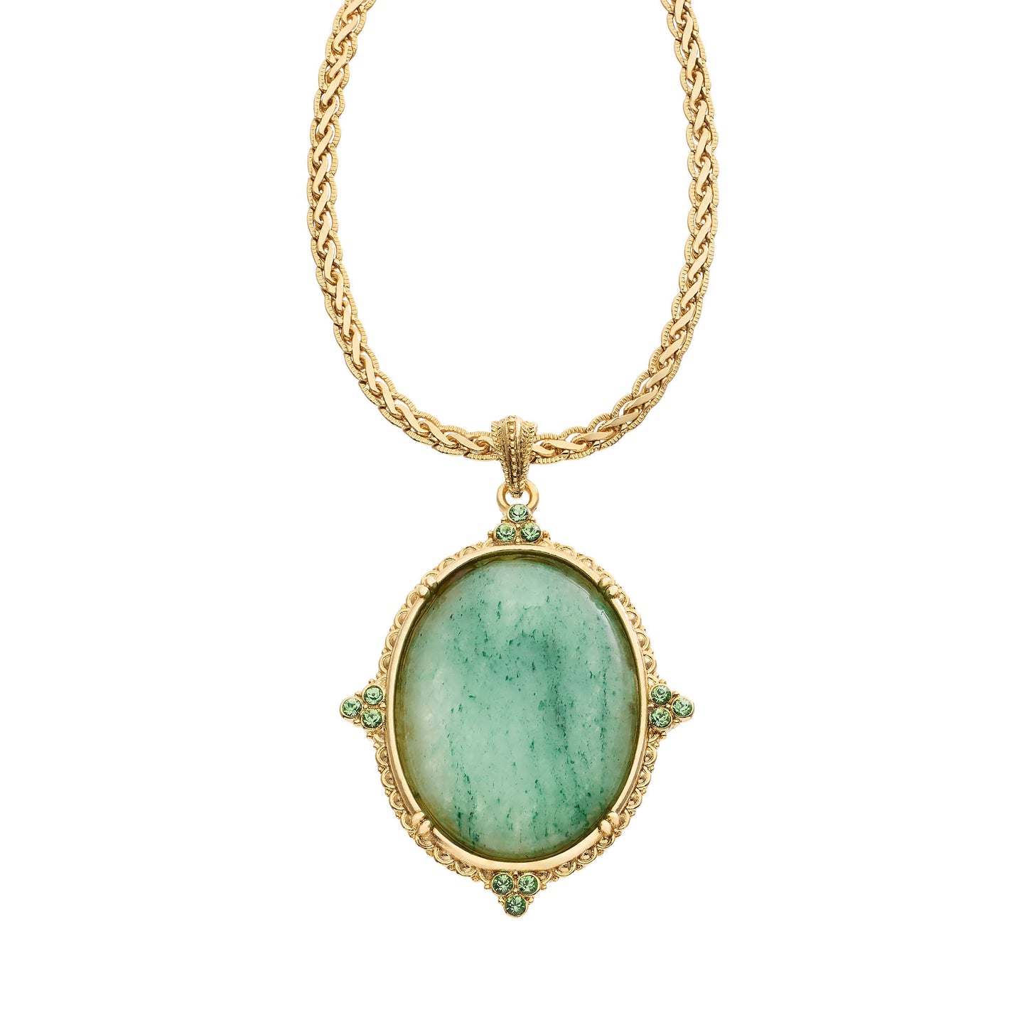 Oval Aventurine Pendant Necklace - OLIVIA RIEGEL®