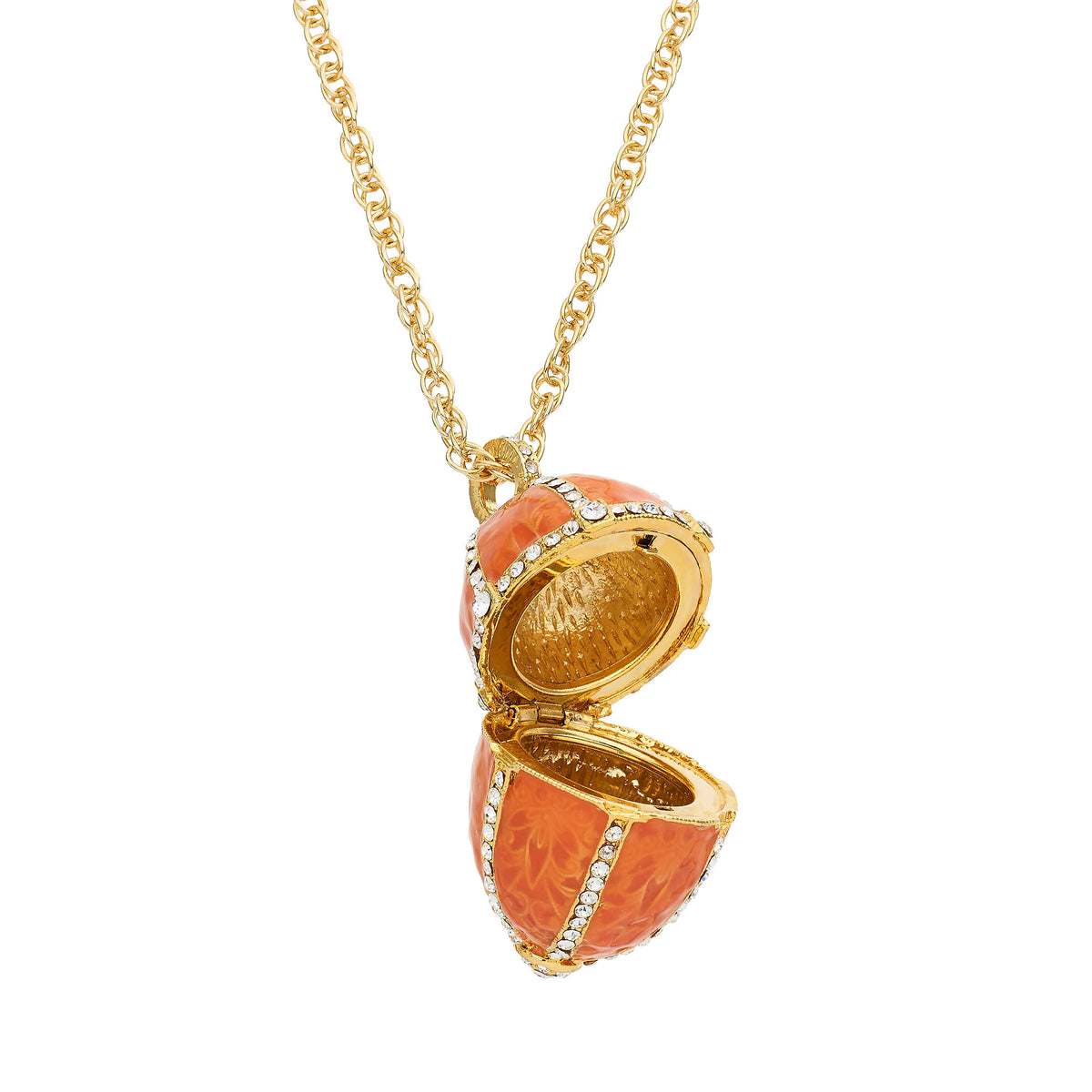 Open Salmon Enamel Egg.
