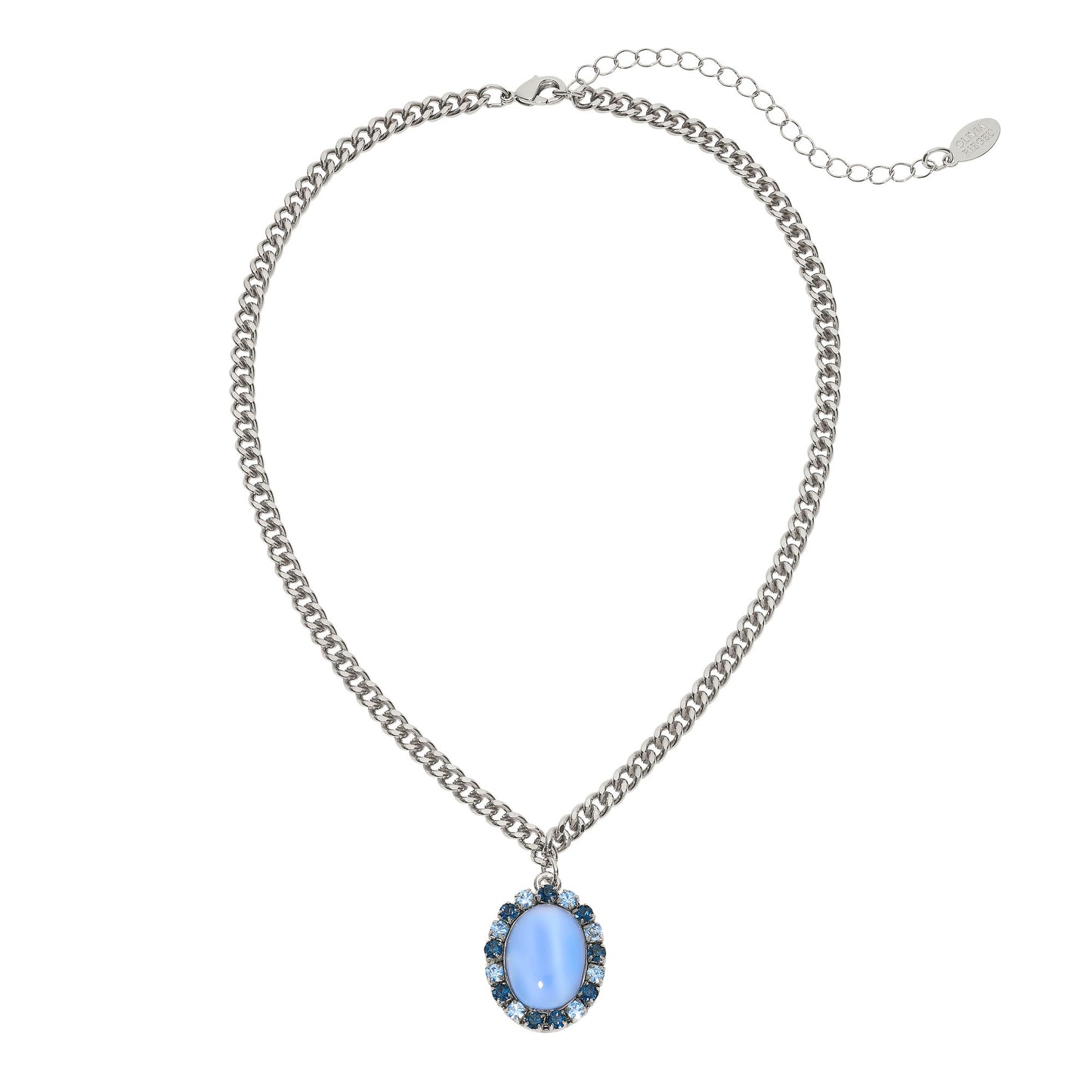 Silver Blue Moonstone Pendant Necklace - OLIVIA RIEGEL®