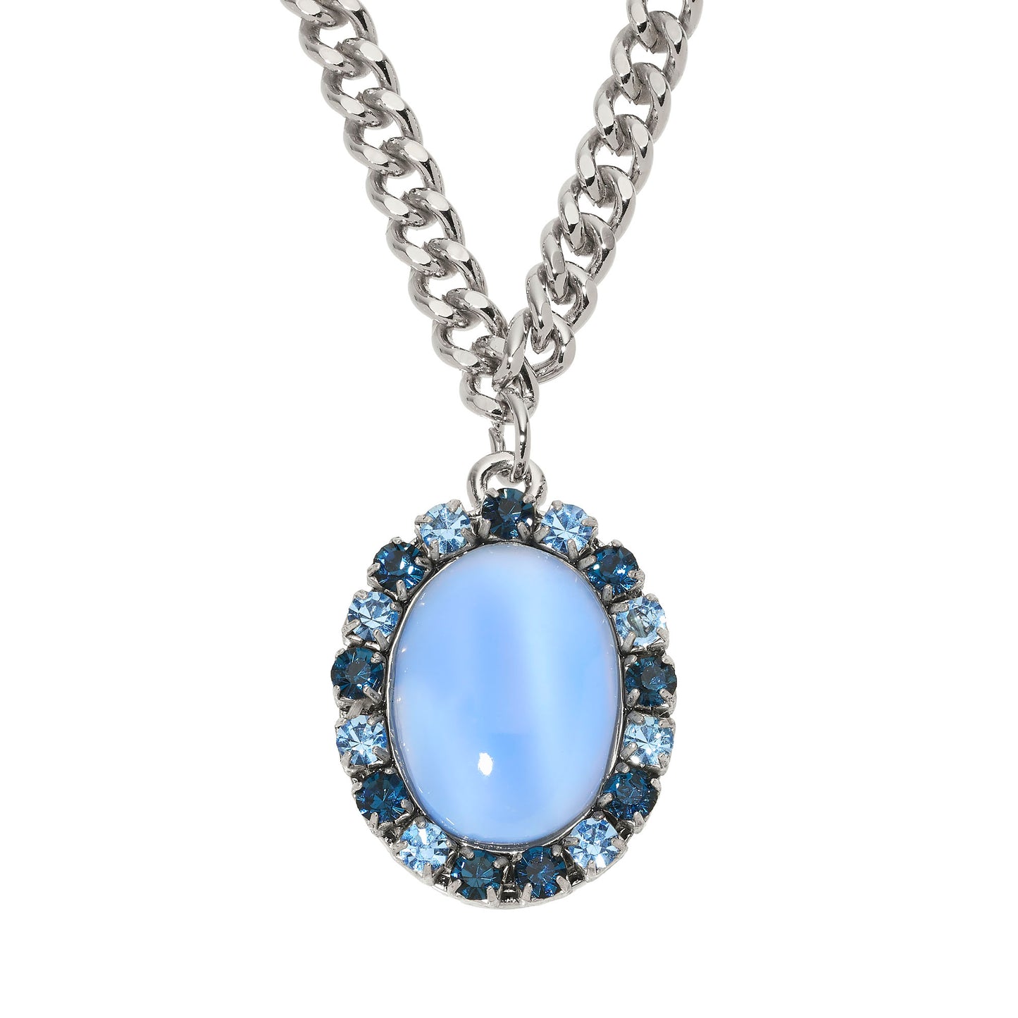 Silver Blue Moonstone Pendant Necklace - OLIVIA RIEGEL®