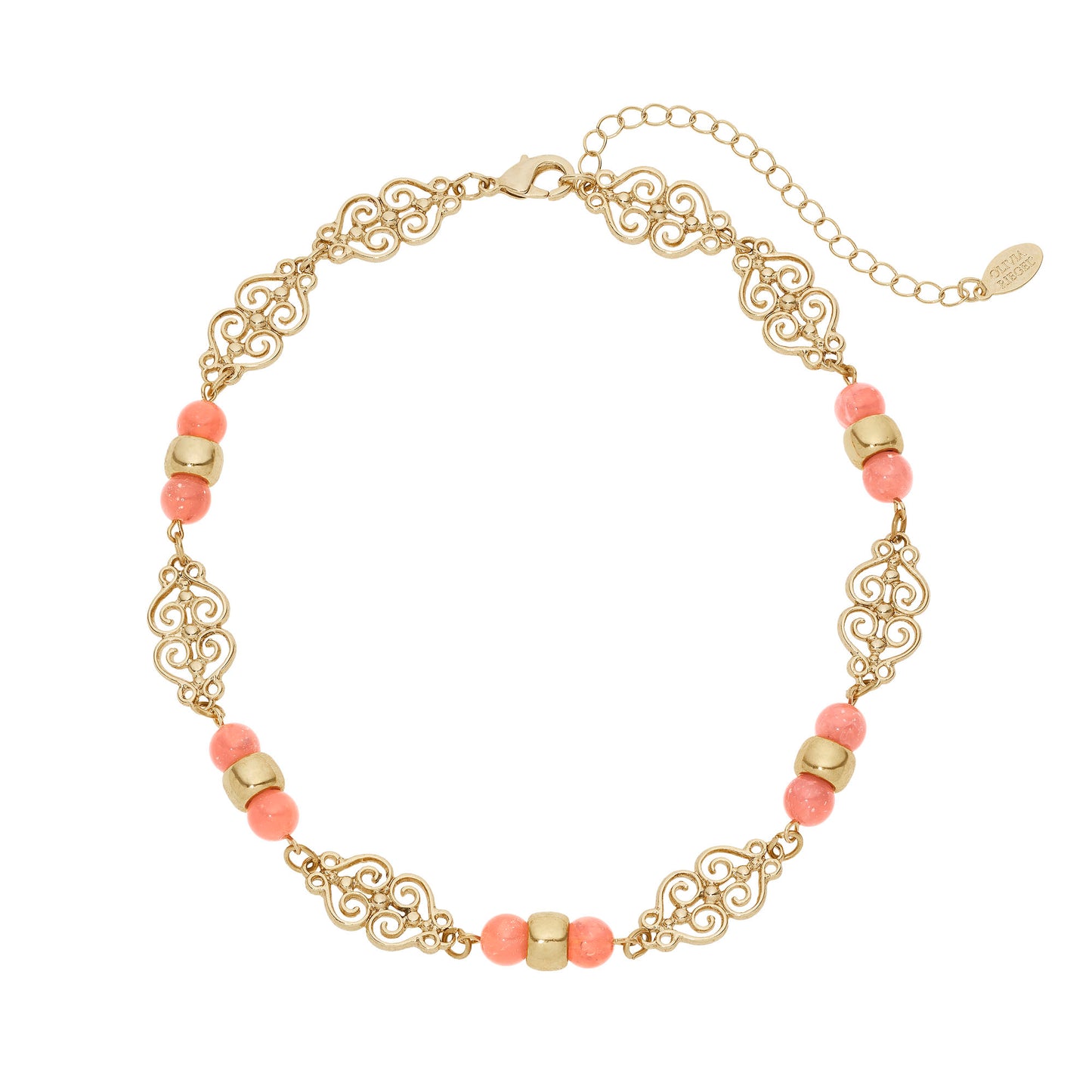 Pink Bead Gold Necklace - OLIVIA RIEGEL®