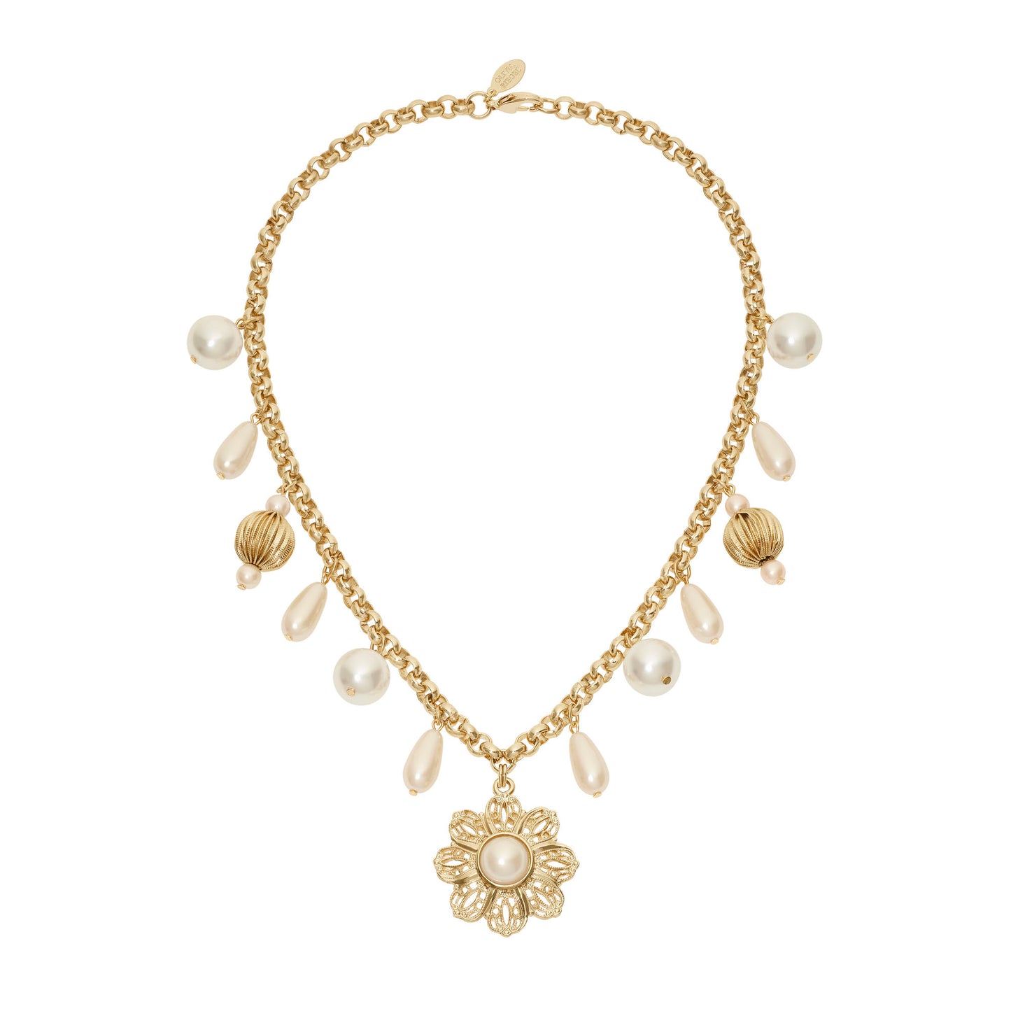 Gold Pearl Drop Necklace - OLIVIA RIEGEL®