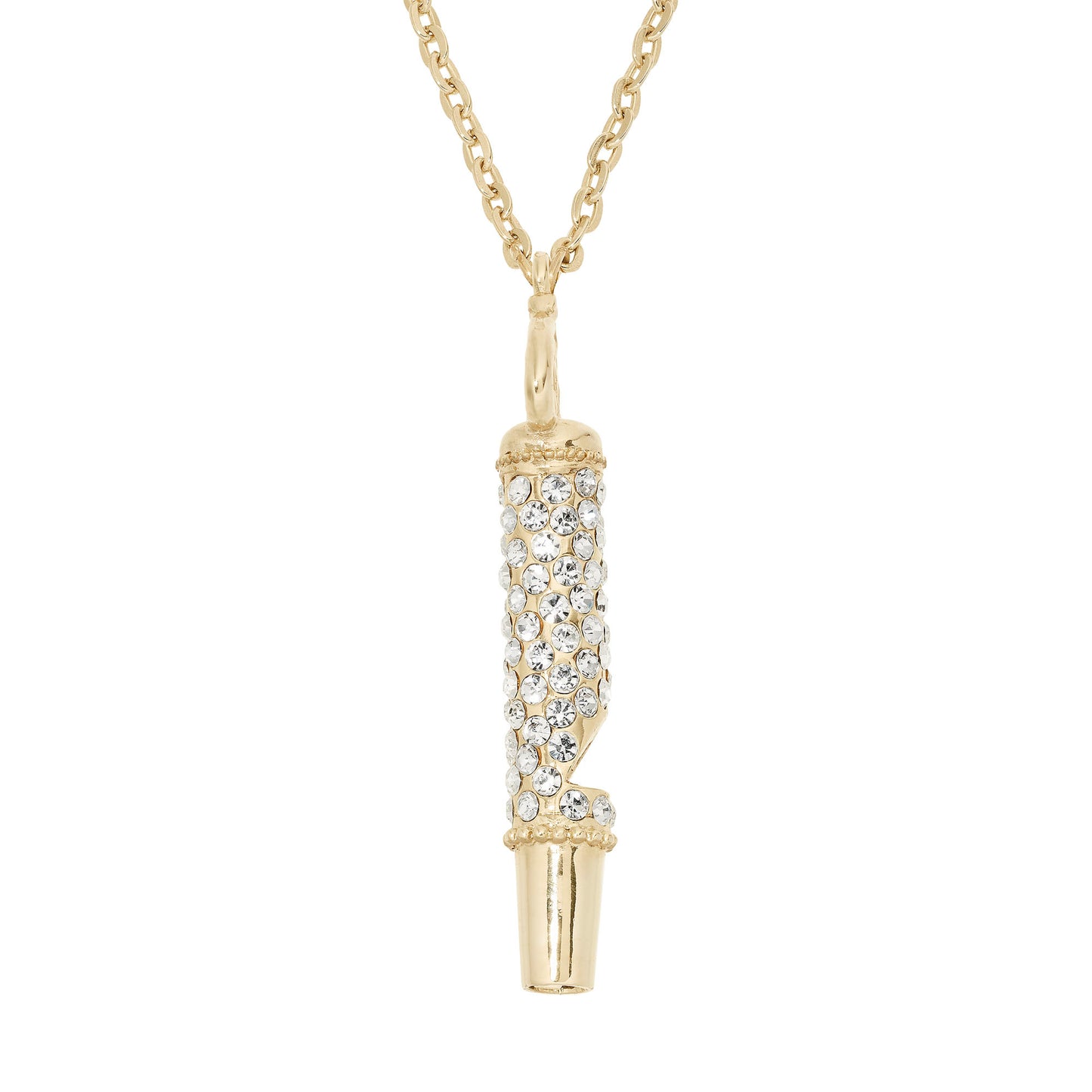 Gold Whistle Necklace with Crystals - OLIVIA RIEGEL®