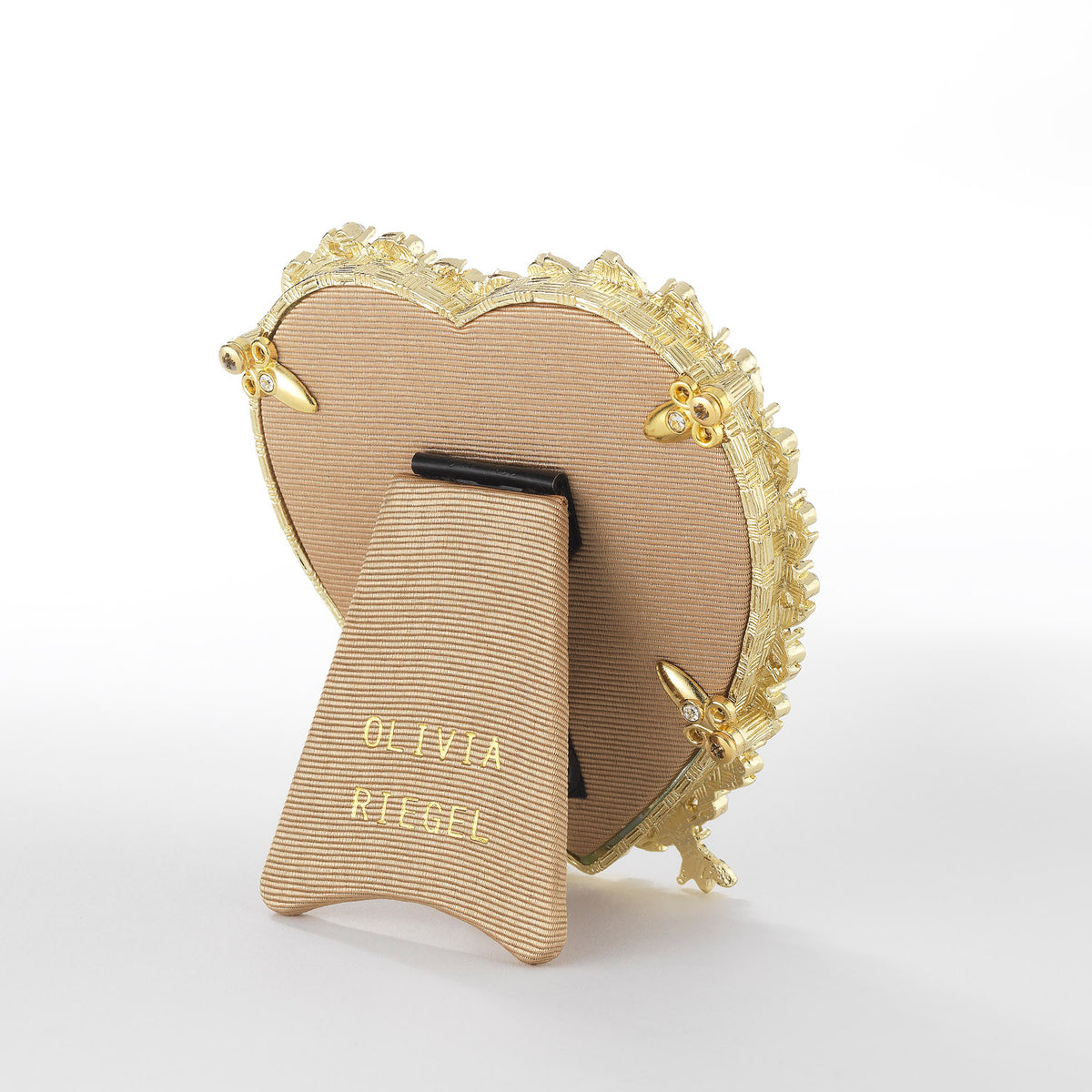 Tan back of Gold Contessa Heart 3.5" Frame
