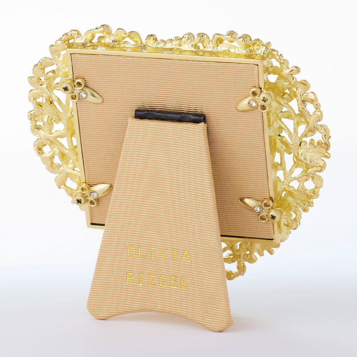 Tan silk back of Daphne Heart Frame