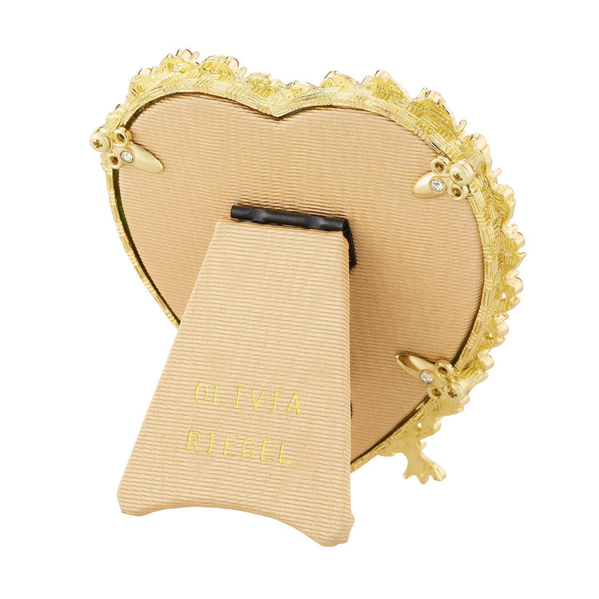 Tan silk back of Ruby Contessa Heart Frame 