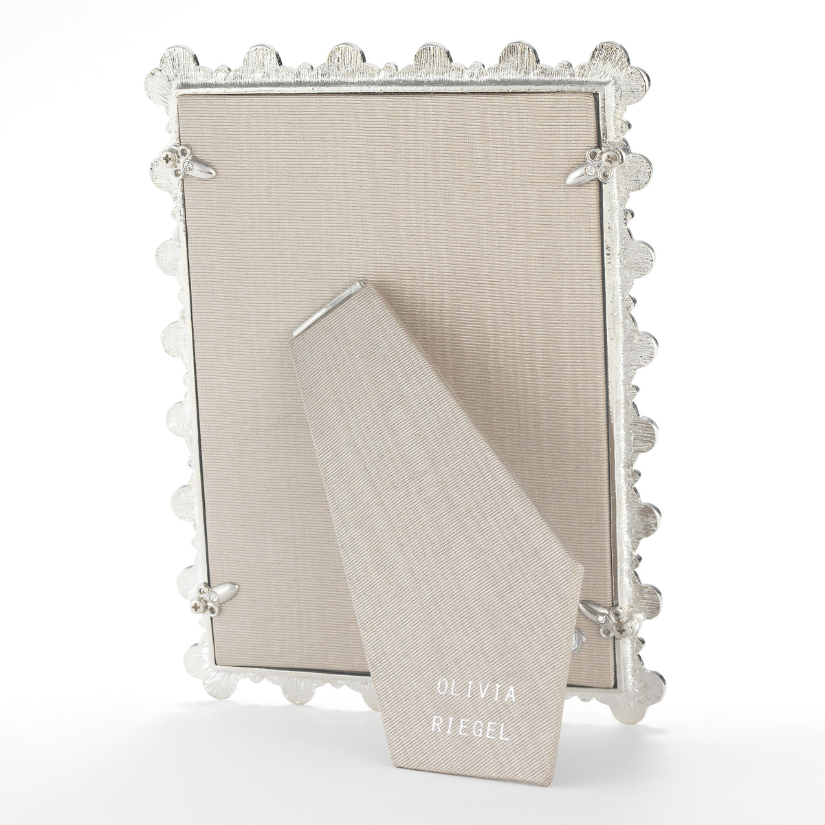 Gray silk back of Enamel Clover Frame