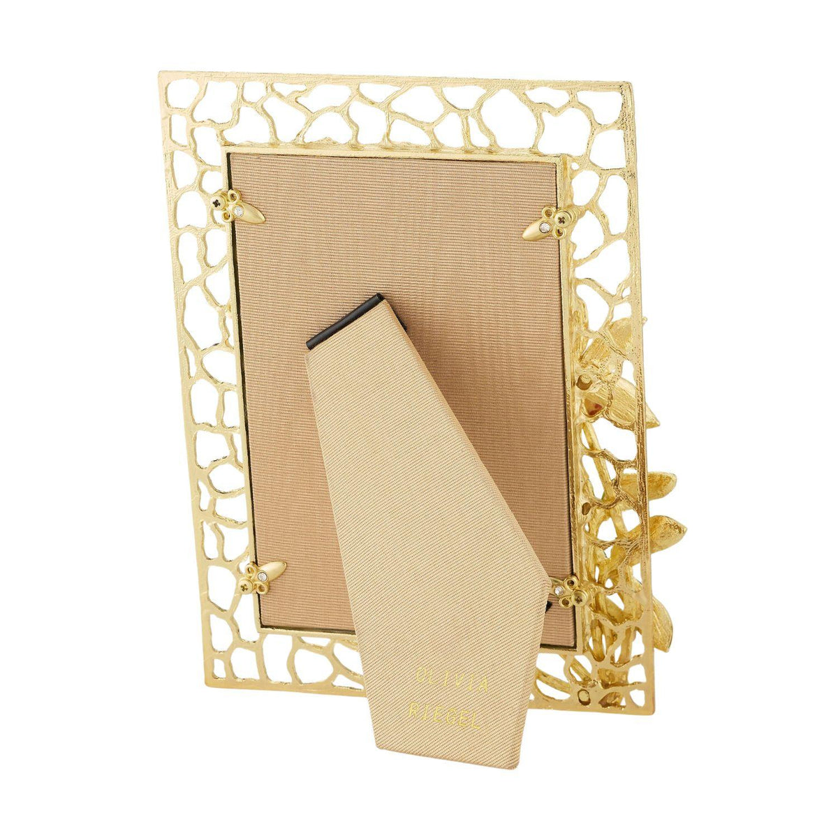 Tan silk back of Splendora Frame