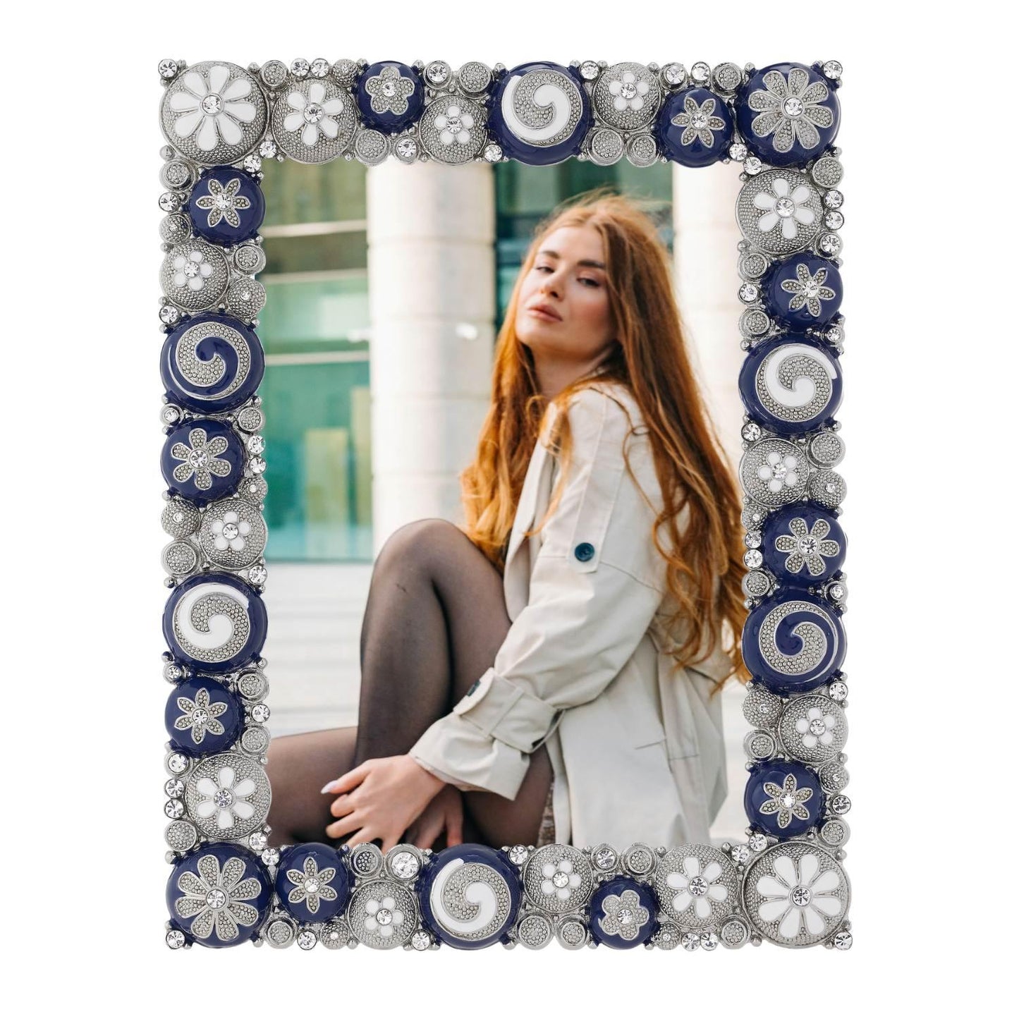 Blue & White Charisma 5" x 7" Picture Frame - OLIVIA RIEGEL®