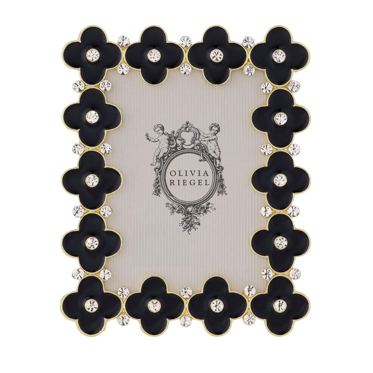 Black Enamel Clover 2.5 by 3.5 Frame 