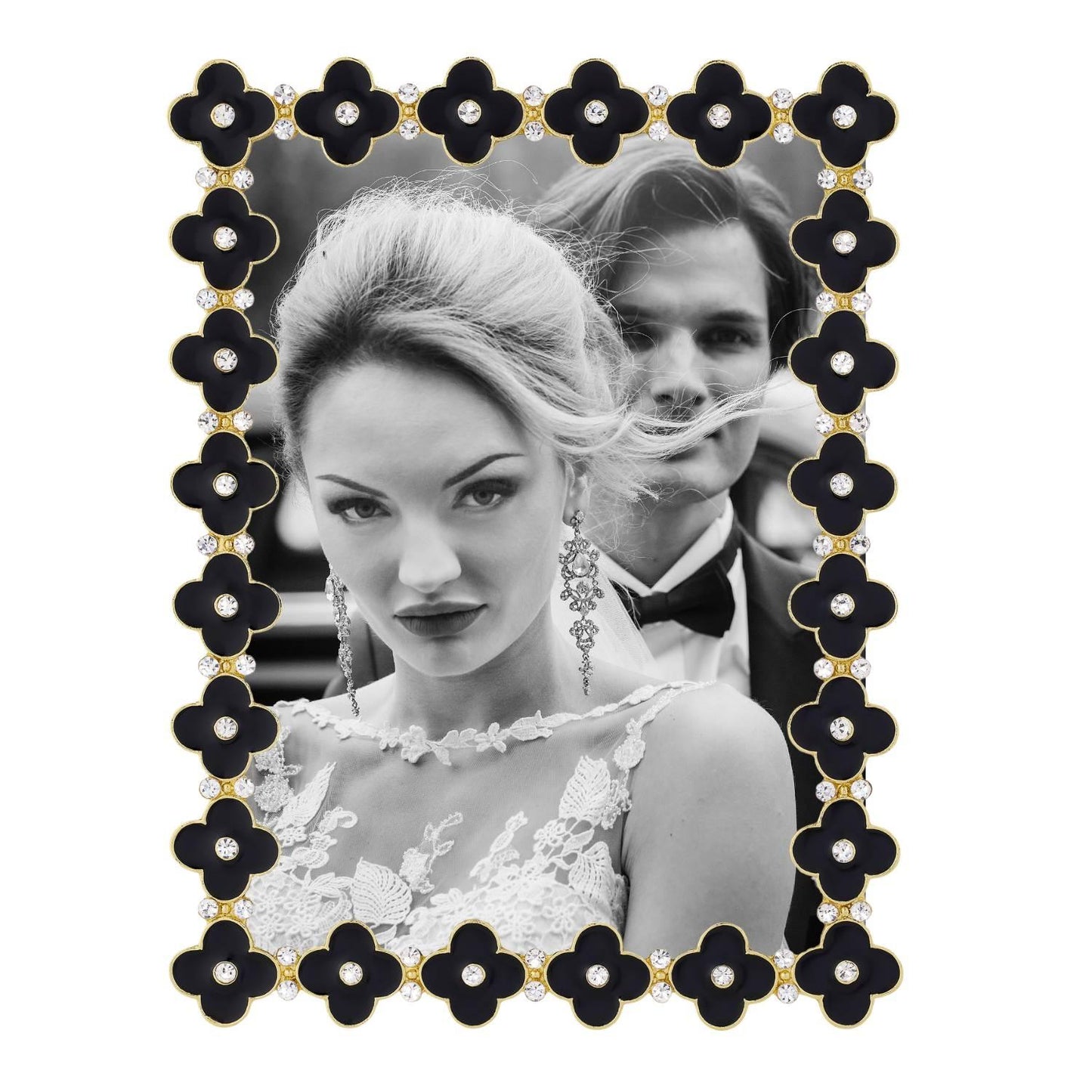 Gold Black Enamel Clover Picture Frame - OLIVIA RIEGEL®