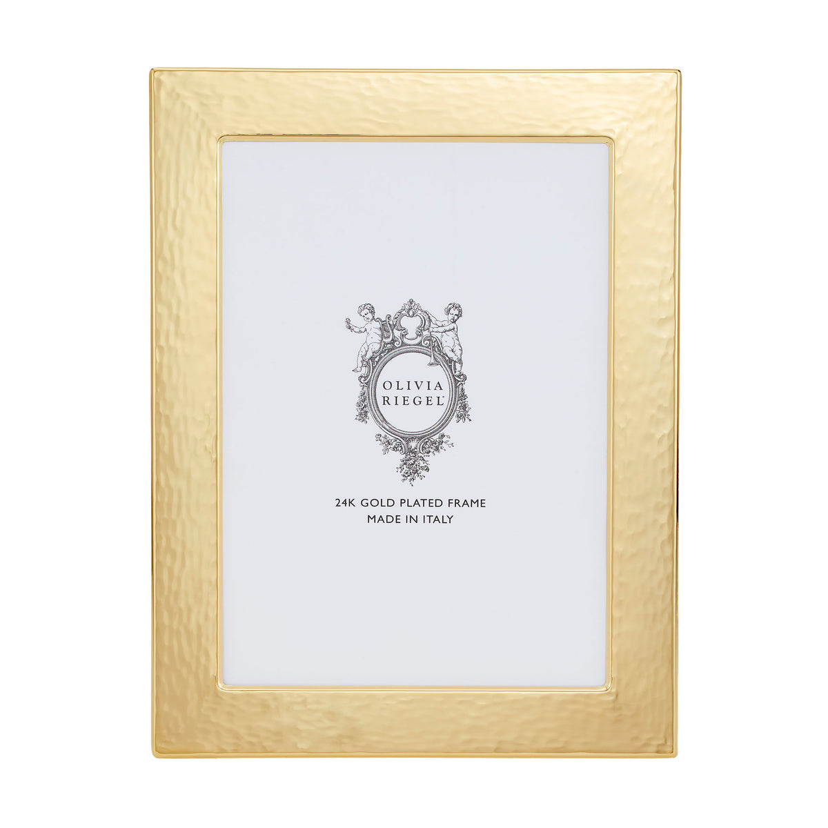 24K Gold Plated Continental Hammered 5 by 7 Frame