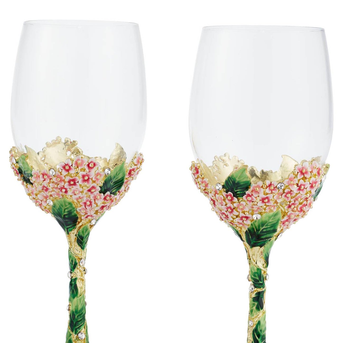 anthurium flower engraved wine glasses Lantana Wine Glass (Set of 2)