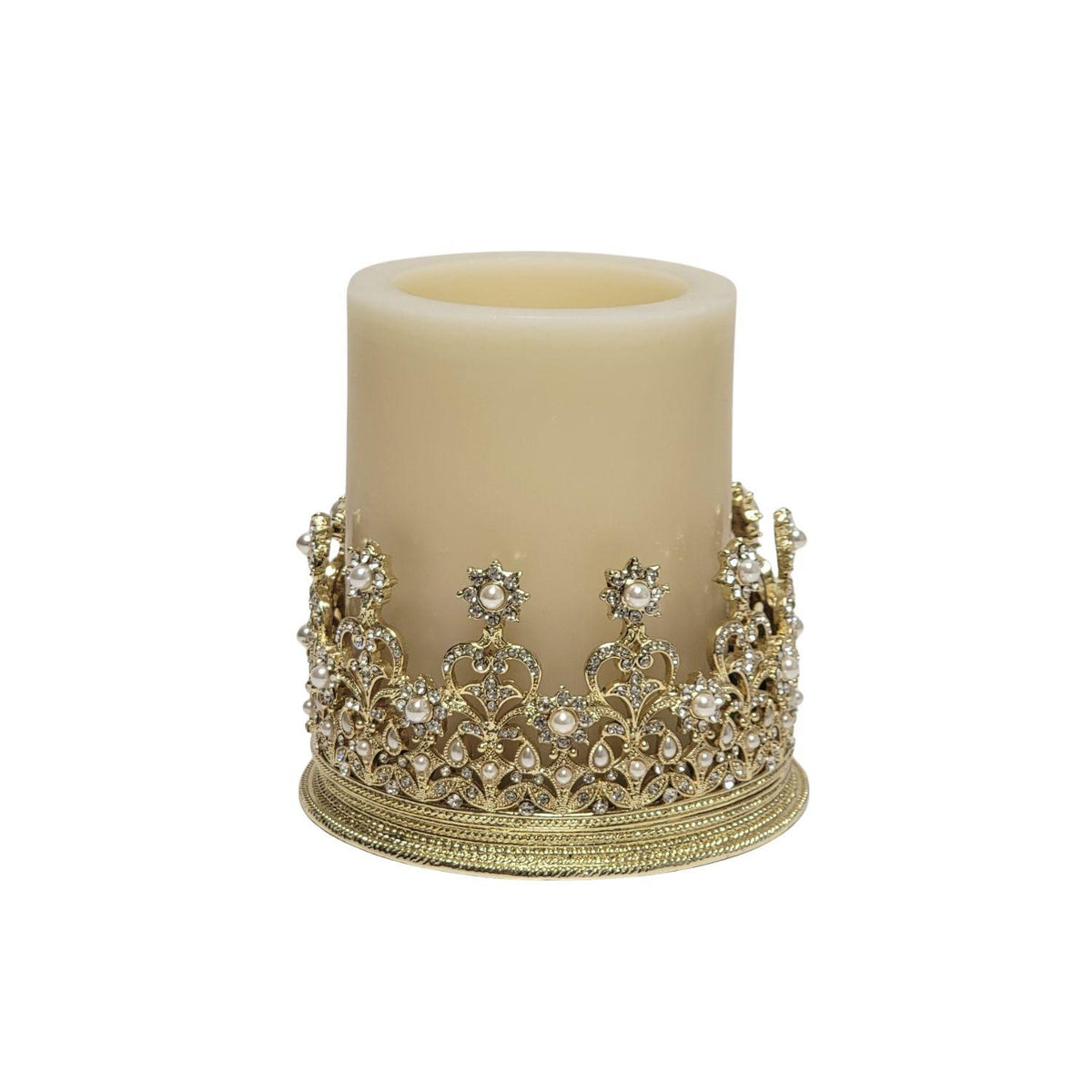 Diana Crown Wine Coaster/Candle Holder with pillar candle