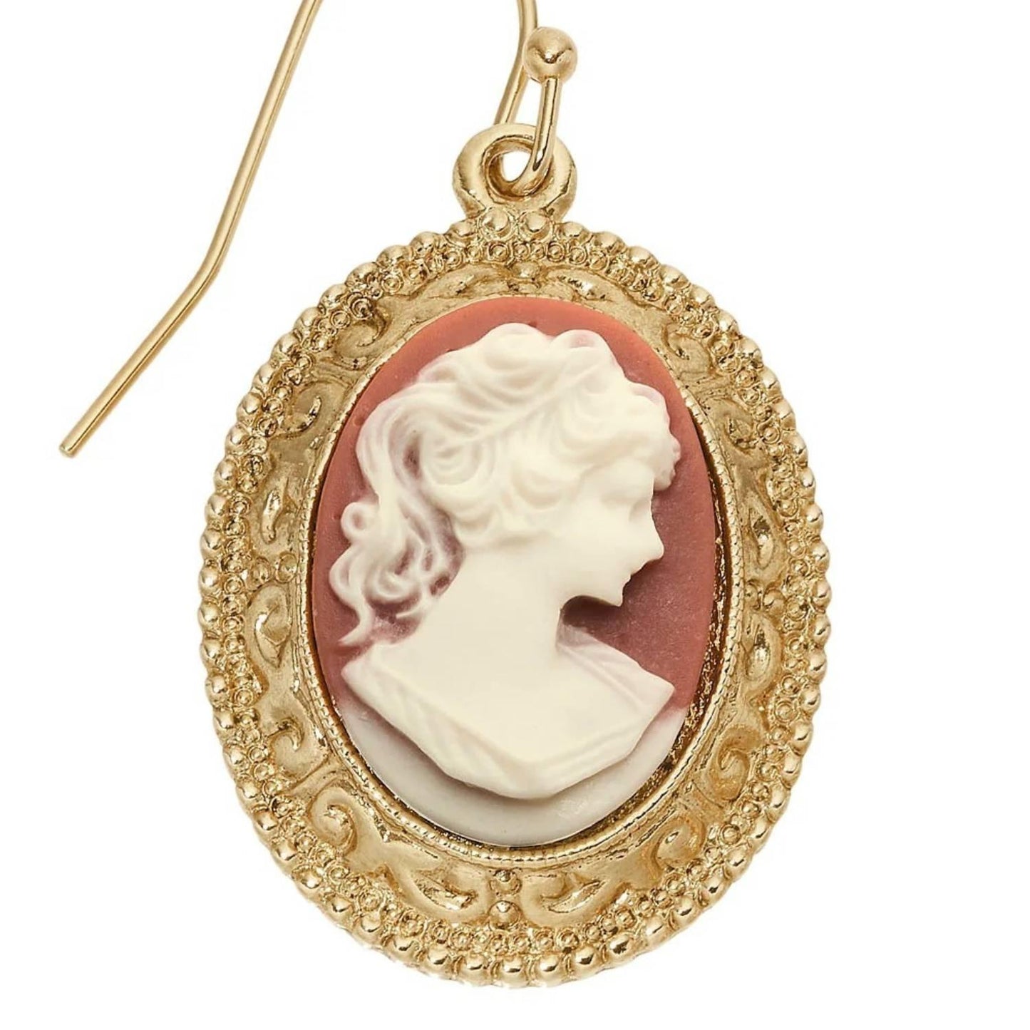 Carnelian Cameo Wire Earrings - OLIVIA RIEGEL®