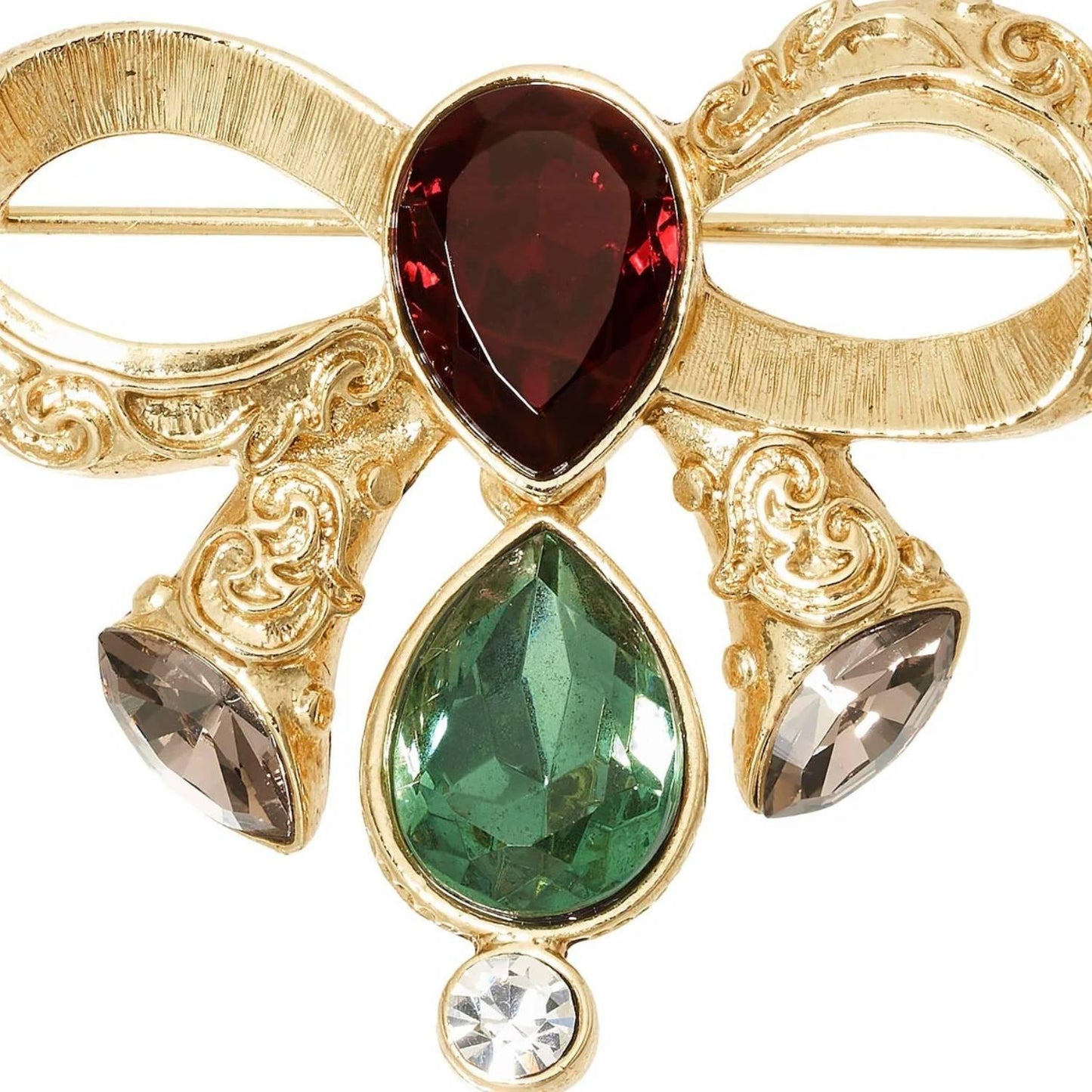 Gold Bow Brooch with Crystals - OLIVIA RIEGEL®