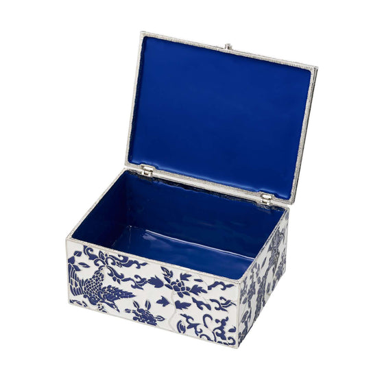 Blue & White Imperial Phoenix Box - OLIVIA RIEGEL®