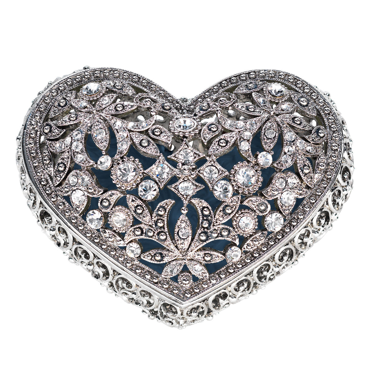 Silver Luxembourg Heart Box 