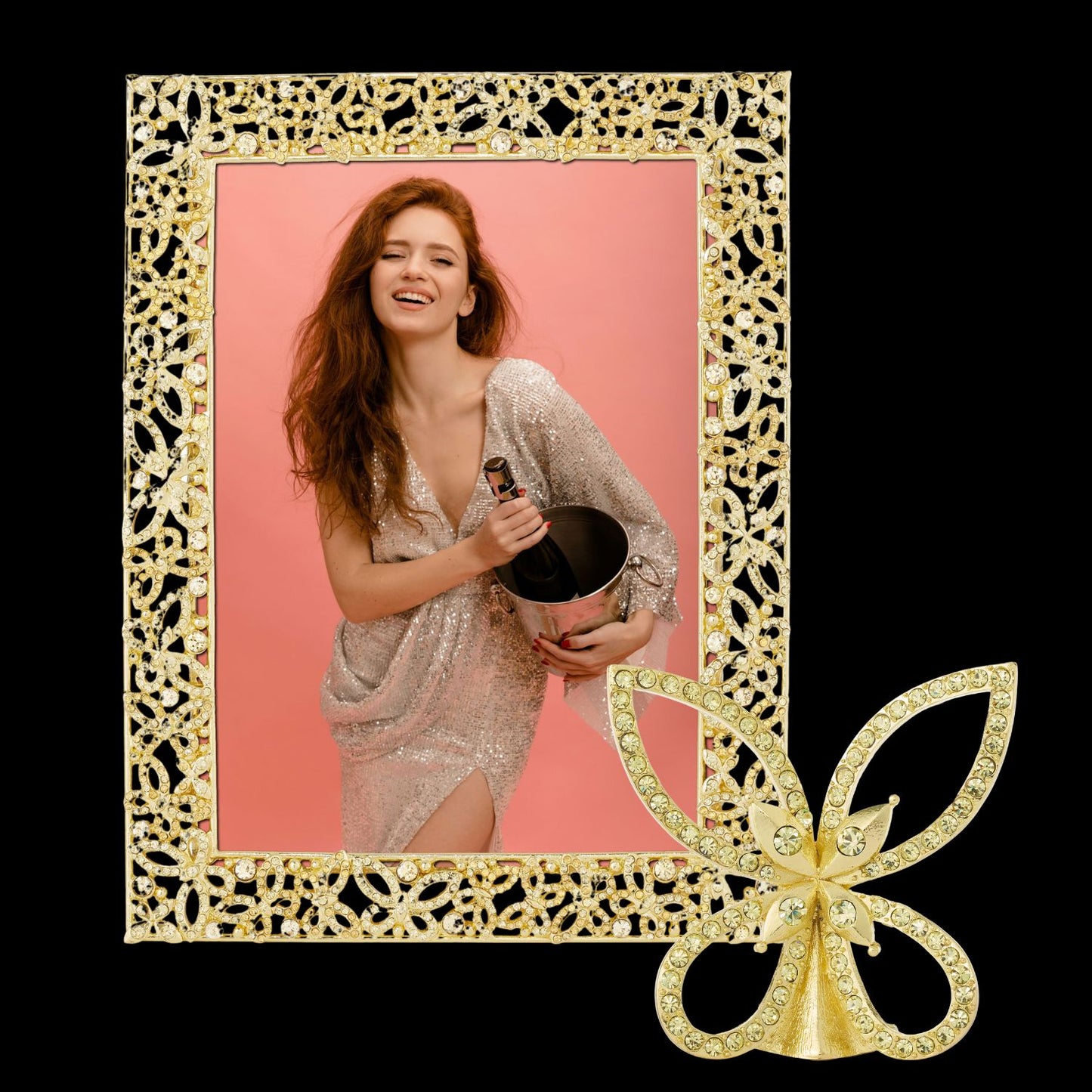 Papillon with Jonquil Crystals 5" x 7" Frame - OLIVIA RIEGEL®