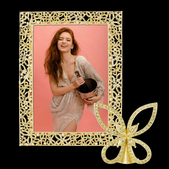 Papillon with Jonquil Crystals 5" x 7" Frame - OLIVIA RIEGEL®