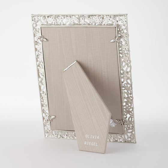 Silver Papillon with Lt Sapphire Crystals 5" x 7" Frame - OLIVIA RIEGEL®