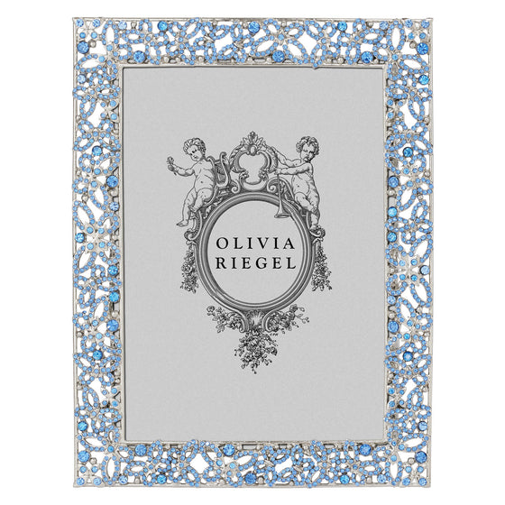 Silver Papillon with Lt Sapphire Crystals 5" x 7" Frame - OLIVIA RIEGEL®