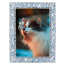  Silver Papillon with Lt Sapphire Crystals 5" x 7" Frame - OLIVIA RIEGEL®