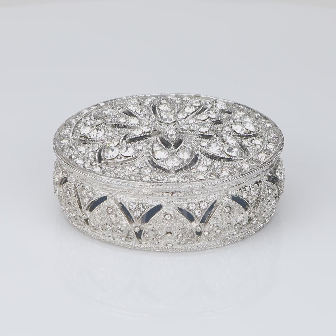 Silver Windsor Round Box 360 rotation