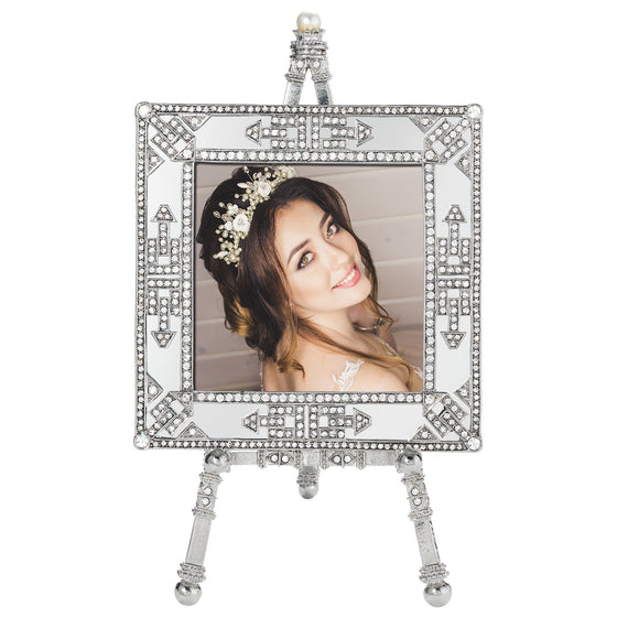 Deco Mirror 3.5" x 3.5" Frame on Easel