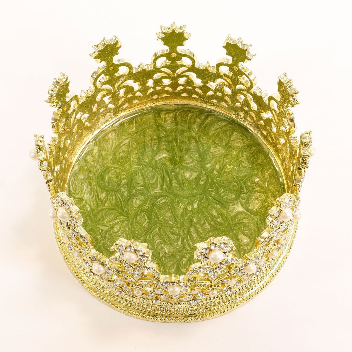 Green enameled interior of Diana Crown.