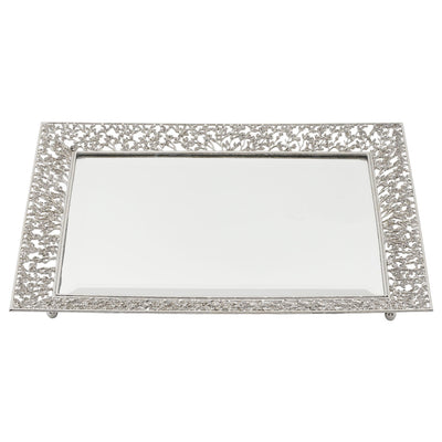 Isadora Beveled Mirror Tray - Silver - OLIVIA RIEGEL®