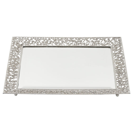Isadora Beveled Mirror Tray - Silver - OLIVIA RIEGEL®