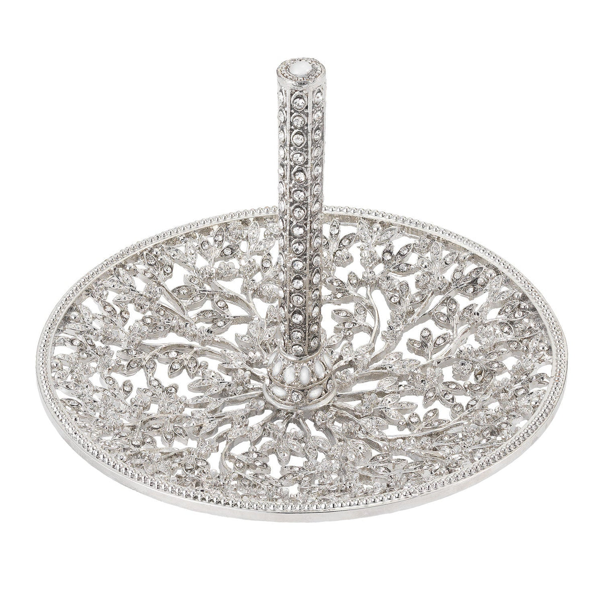 Silver Isadora Ring Holder on white background.