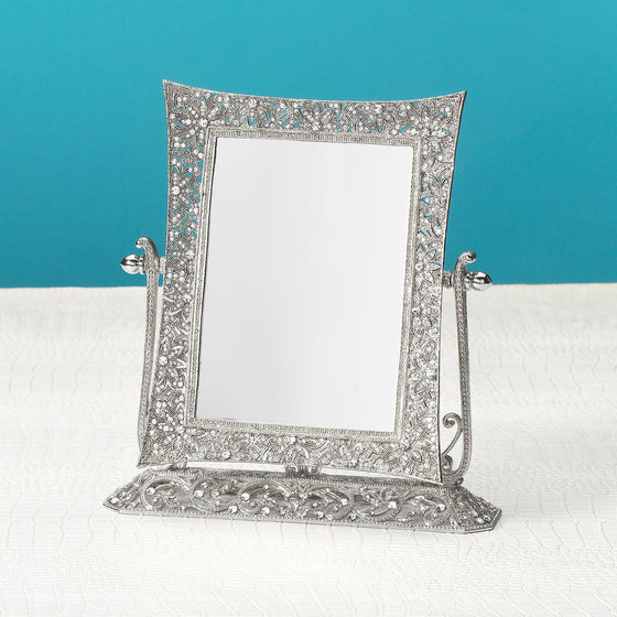 Windsor Magnified Standing Mirror - Silver - OLIVIA RIEGEL®