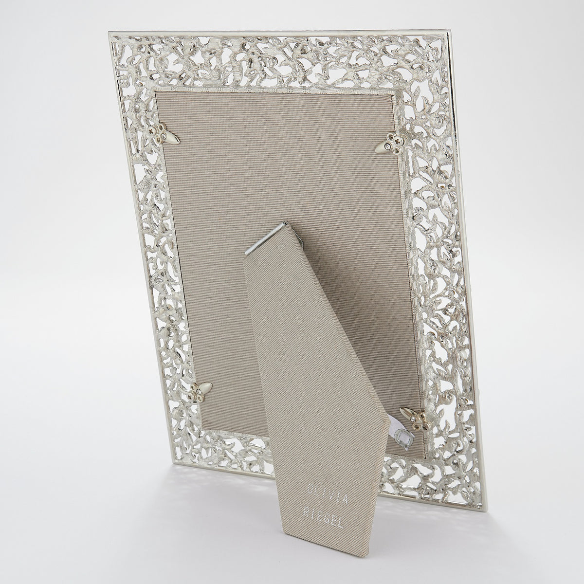 Gray silk back of Eleanor Frame.